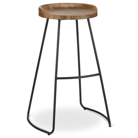 Wood and Metal Bar Stool