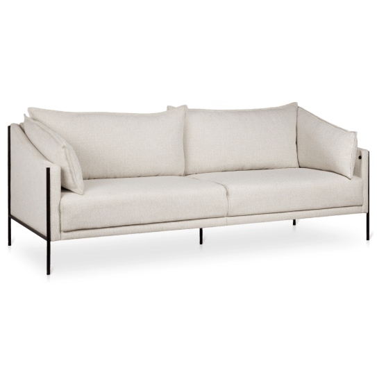 Fabric Sofa with Black Metal Legs