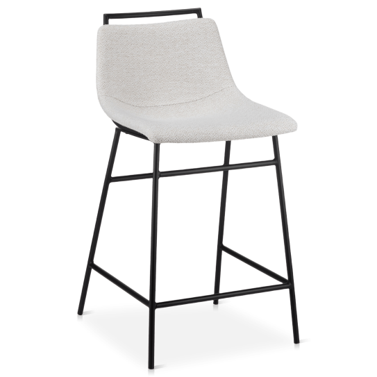 Fabric and Metal Counter Stool