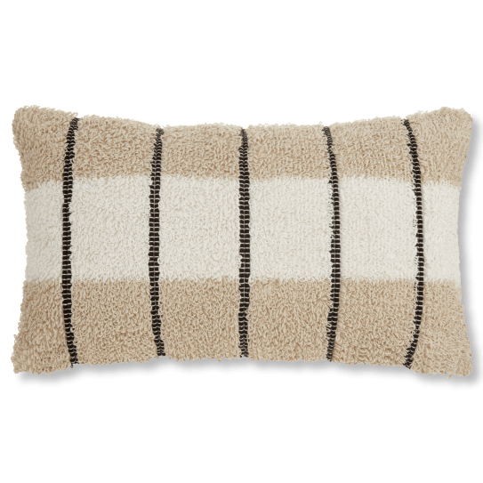 Sebil Boucle and Stitching Lumbar Throw Pillow