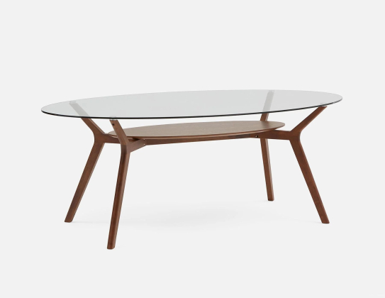 Odense Ash Veneer Dining Table With Tempered Glass Top