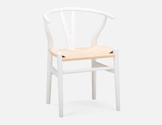 Denmark Beech Wood And Paper Cord Dining Chair White