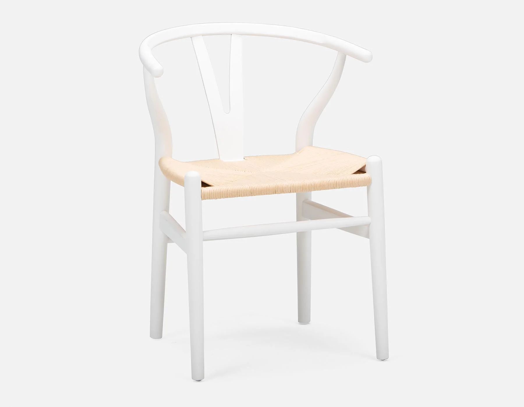 Denmark Beech Wood And Paper Cord Dining Chair White Pure Edge