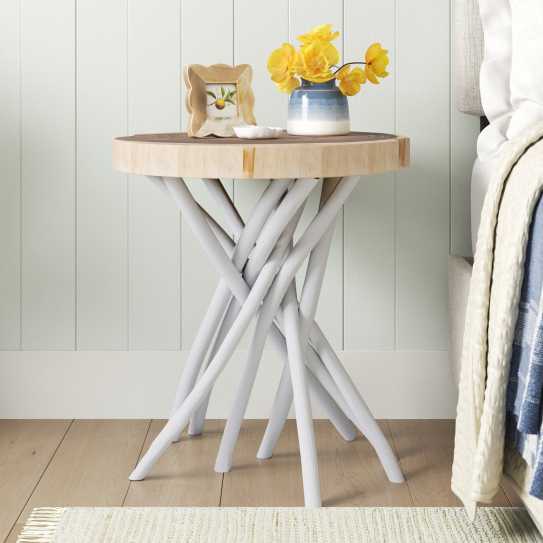 Selah Solid Wood Tree Stump End Table